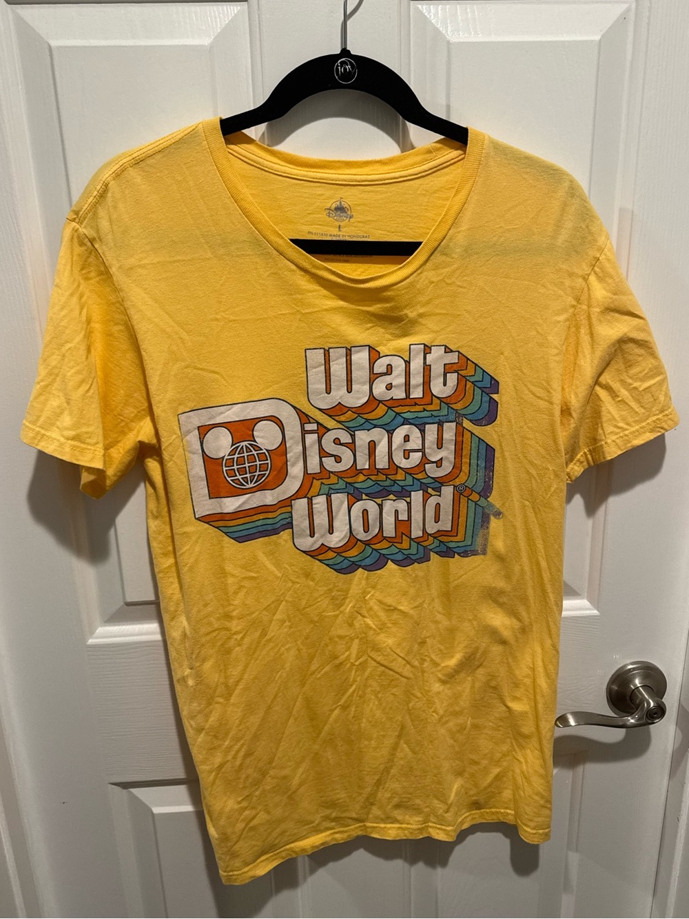Walt Disney World Yellow Vintage Graphic Tee Size L